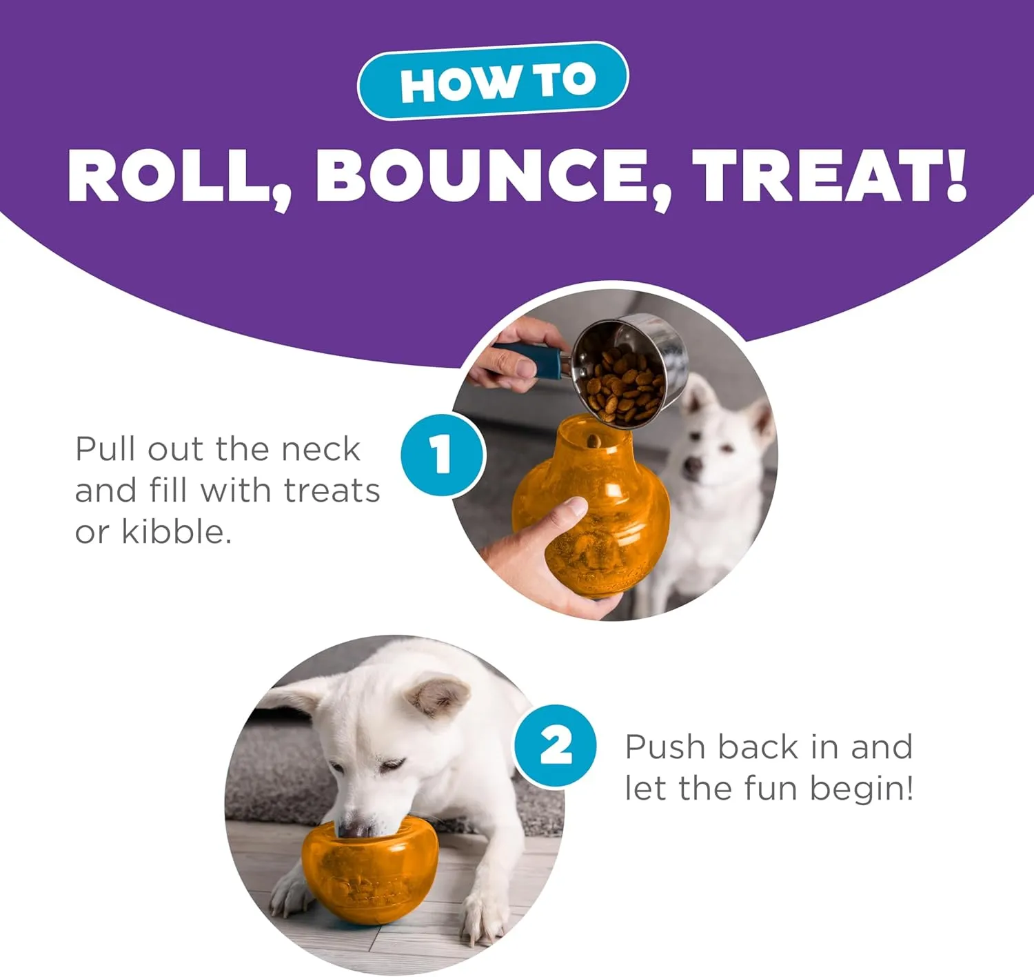 Outward Hound by Planet Dog Snoop Durable Interactive Treat Dispensing Dog Toy, Large, Orange