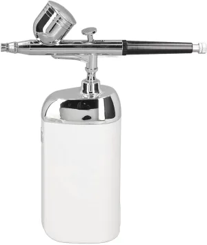 Oxygen Facial Machine, Portable Airbrush with Built in Battery and Compressor for Facial Care, Art Painting, and Cake Decoration (White)