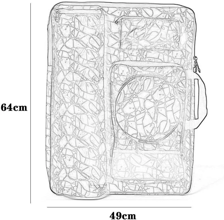 Painting Bag Waterproof Zipper Canvas Bag Drawing Bag Shoulder Painting Bag Art 49 * 64cm(Red)