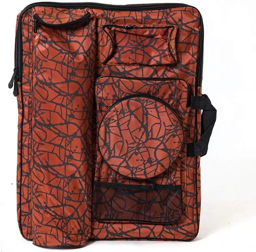 Painting Bag Waterproof Zipper Canvas Bag Drawing Bag Shoulder Painting Bag Art 49 * 64cm(Red)