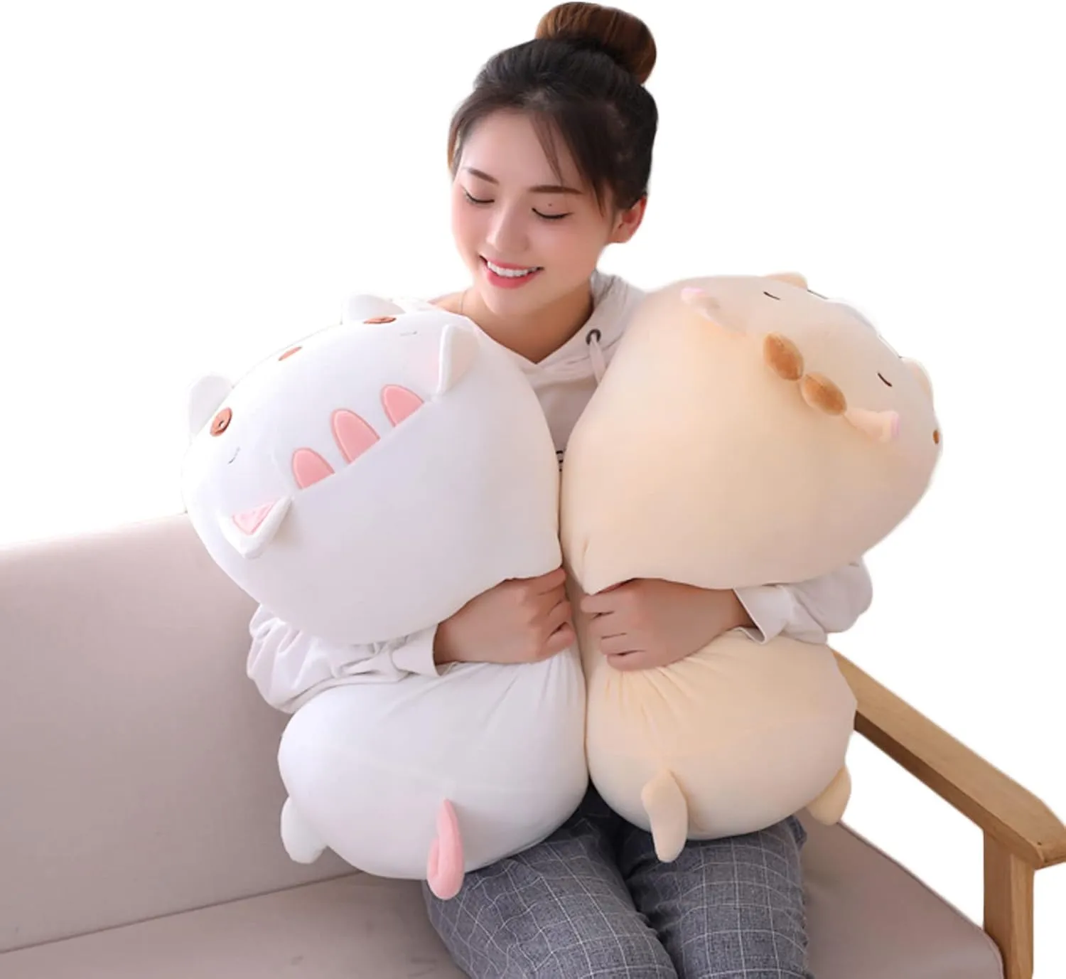 Panda Plush Stuffed Animal, Soft Panda Plush Hugging Pillow Cylindrical Body Pillow Toy Gifts for Kids, 33.5"