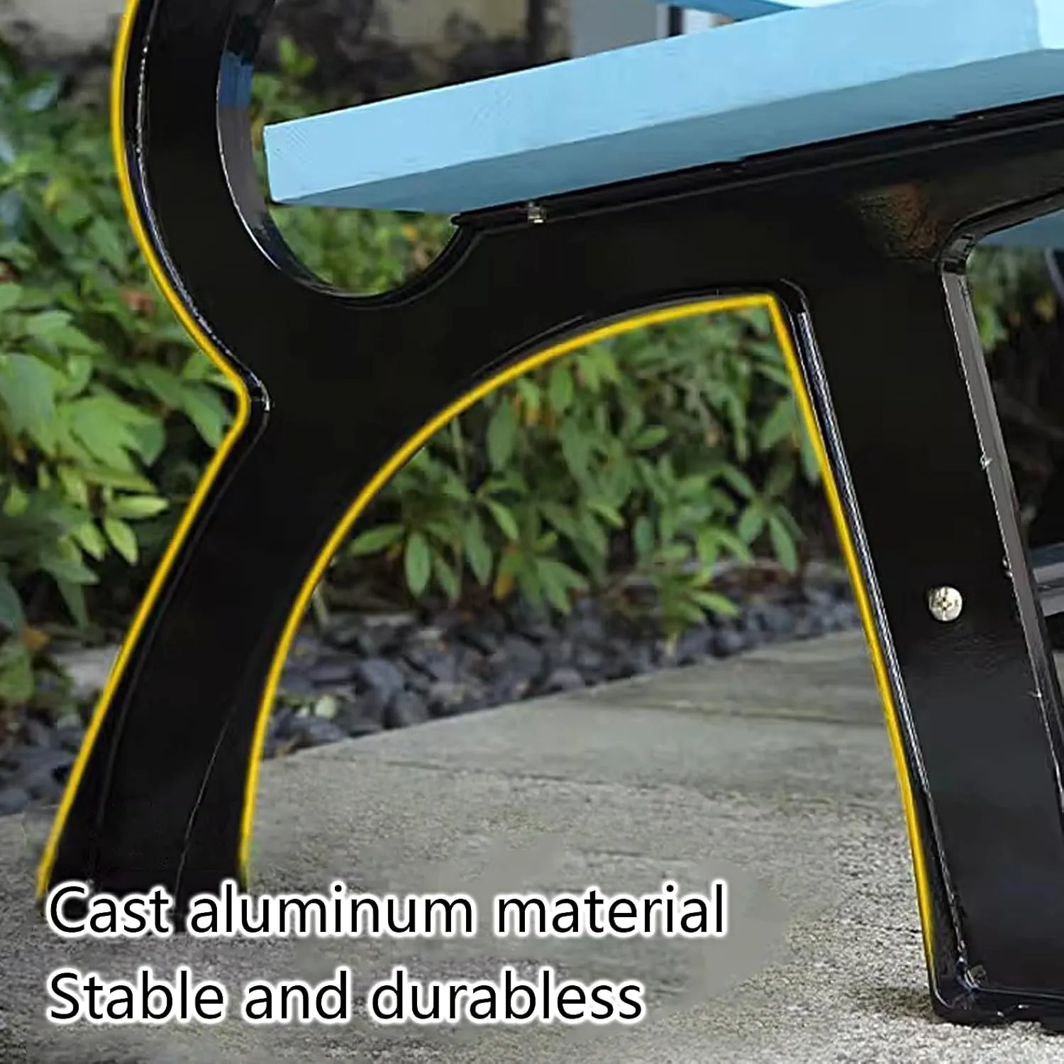 Patio Benches for Outdoors Porch Chairs Weatherproof Solid Wood Panels and Cast Aluminum Frames Porch Furniture for Parks, Communities, Scenic Spots, Squares(Blue,120 * 39 * 43cm)