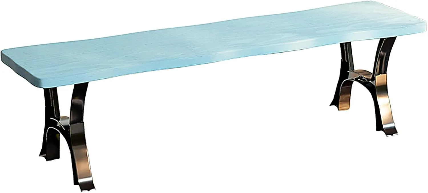Patio Benches for Outdoors Porch Chairs Weatherproof Solid Wood Panels and Cast Aluminum Frames Porch Furniture for Parks, Communities, Scenic Spots, Squares(Blue,120 * 39 * 43cm)