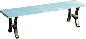 Patio Benches for Outdoors Porch Chairs Weatherproof Solid Wood Panels and Cast Aluminum Frames Porch Furniture for Parks, Communities, Scenic Spots, Squares(Blue,120 * 39 * 43cm)