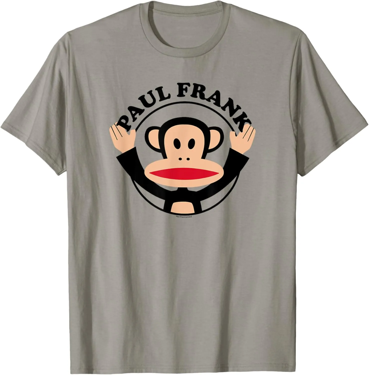 Paul Frank Kids Unisex Julius the Monkey T-Shirt, Grey, Small, Short Sleeve, Crew Neck, Classic Fit, Lightweight, Pull On