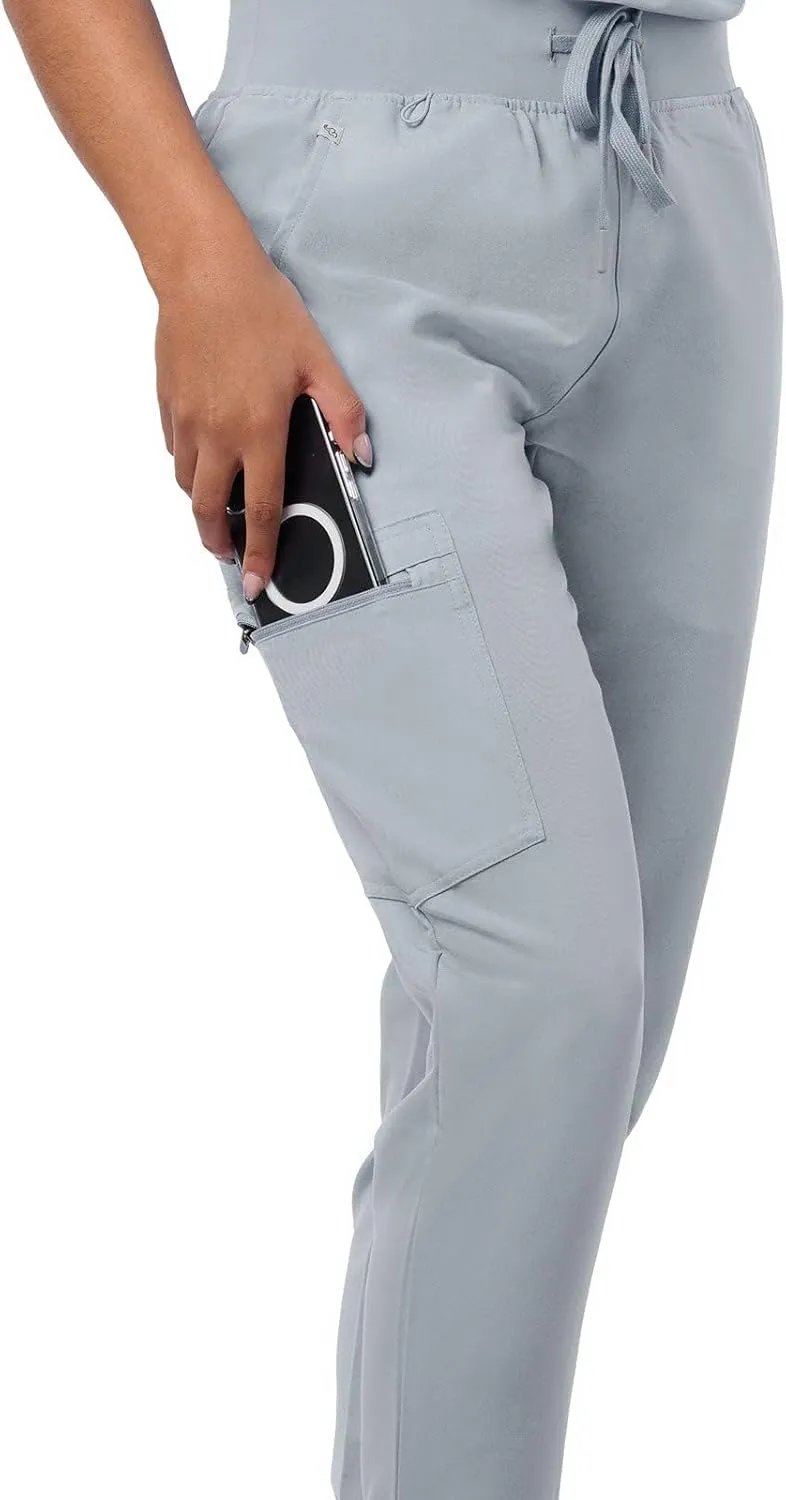Peelz Arabella 5-Pocket Jogger Scrub Pants for Women - Elastic Waistband, Soft Joggers Women’s Scrubs, Slim Fit