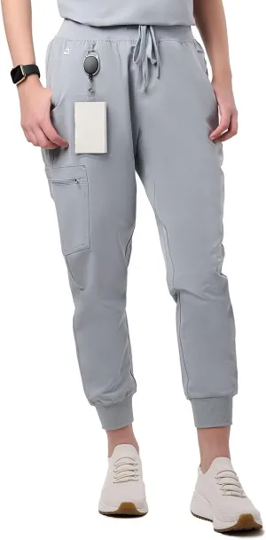 Peelz Arabella 5-Pocket Jogger Scrub Pants for Women - Elastic Waistband, Soft Joggers Women’s Scrubs, Slim Fit