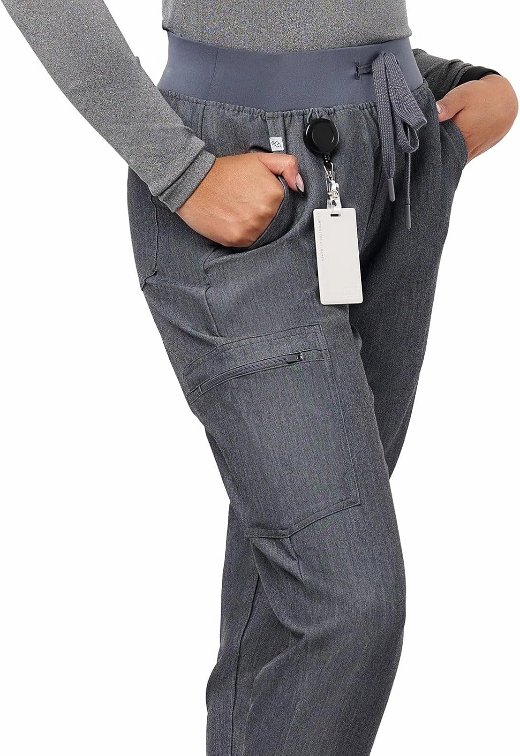 Peelz Arabella 5-Pocket Jogger Scrub Pants for Women - Elastic Waistband, Soft Joggers Women’s Scrubs, Slim Fit