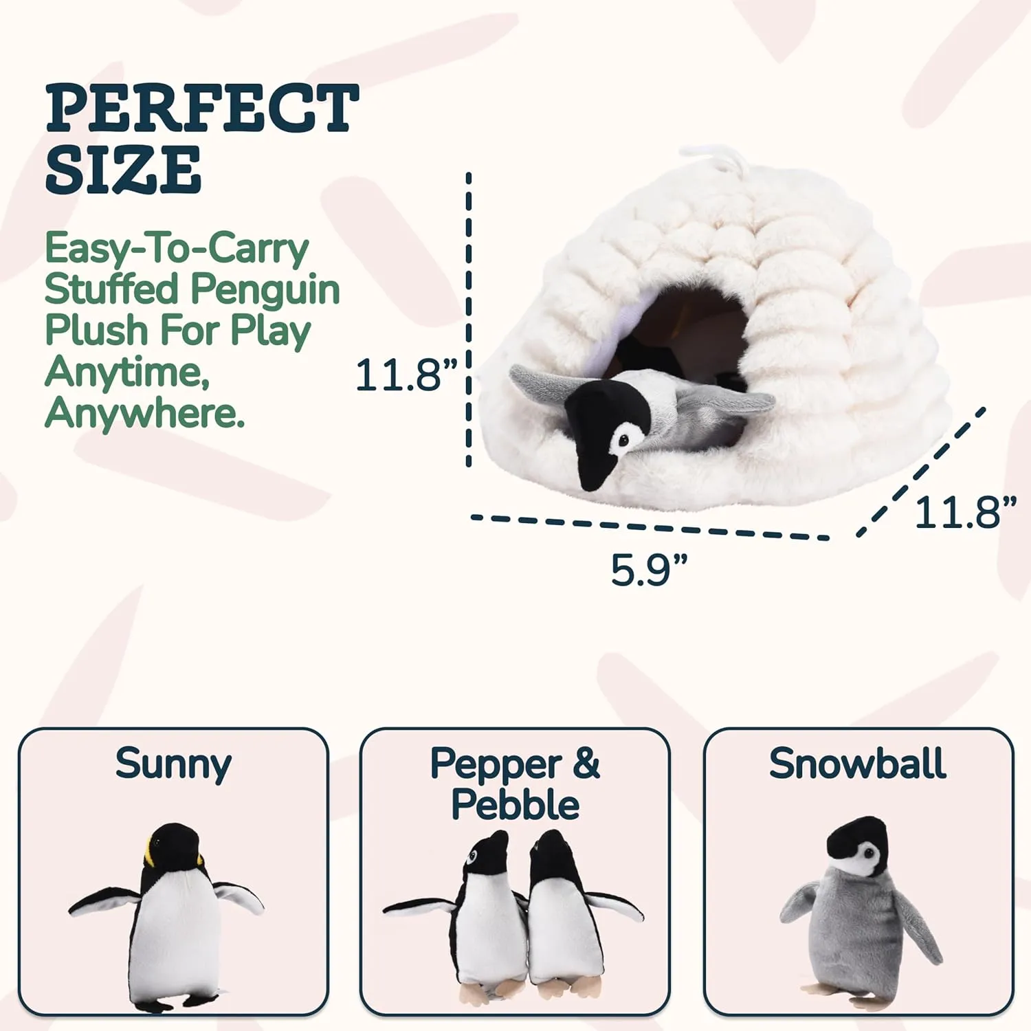 Penguin Stuffed Animal Set - 4 Soft and Cuddly Plush Penguins with Igloo - Perfect Penguin Plush Toy for Kids to Play, Cuddle, and Uplift Social Skills - Soft, Huggable, and Safe