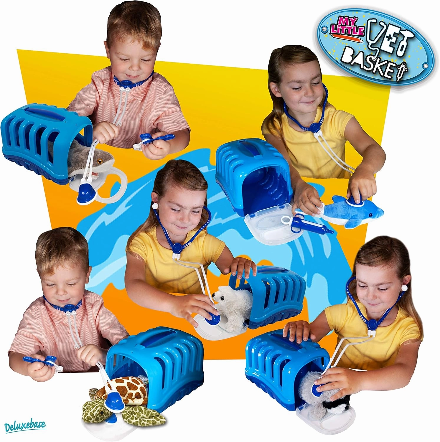 Penguin from Deluxebase. Kids Veterinary Doctor Kit with Soft Plush Penguin, Medical Tools & Portable Carrier, Pretend Play and Educational Toy for Ages 3 