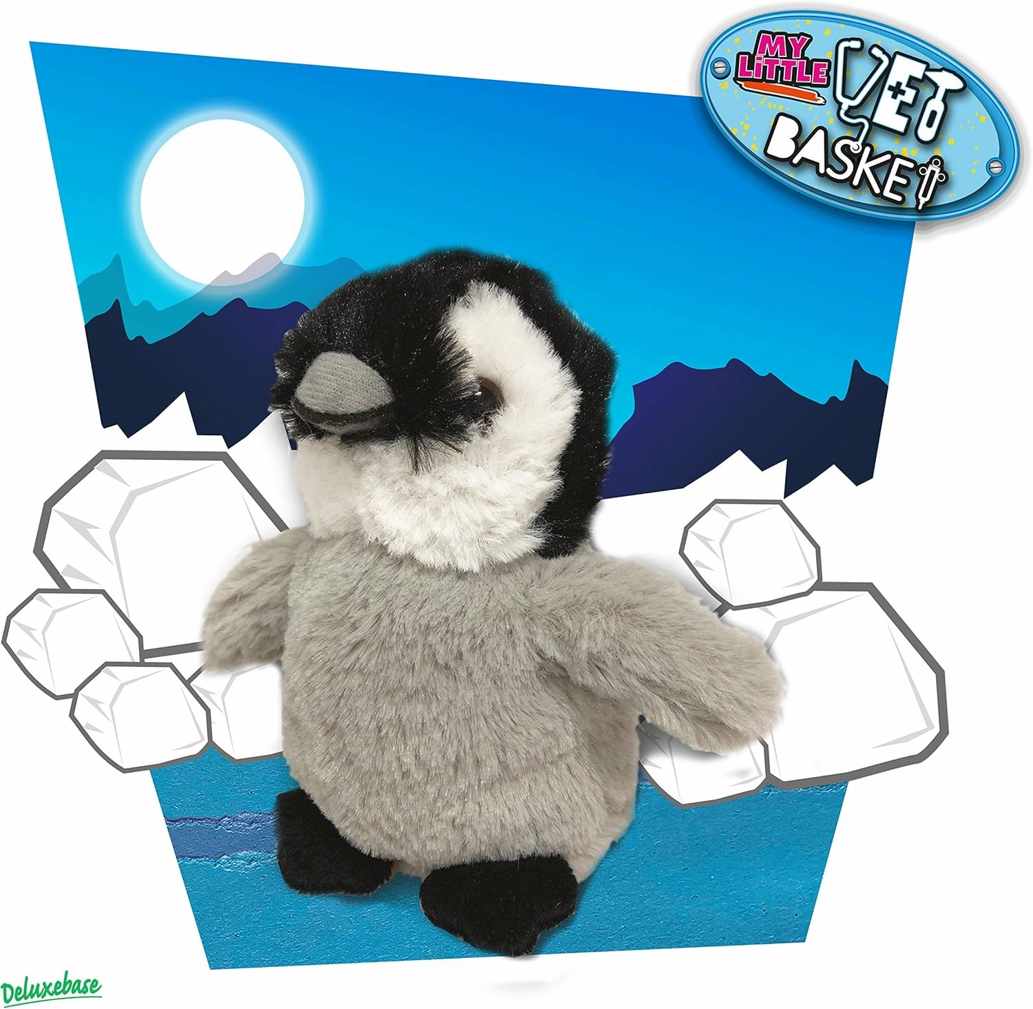 Penguin from Deluxebase. Kids Veterinary Doctor Kit with Soft Plush Penguin, Medical Tools & Portable Carrier, Pretend Play and Educational Toy for Ages 3 
