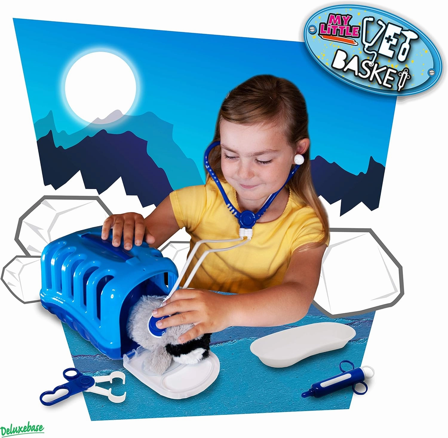 Penguin from Deluxebase. Kids Veterinary Doctor Kit with Soft Plush Penguin, Medical Tools & Portable Carrier, Pretend Play and Educational Toy for Ages 3 