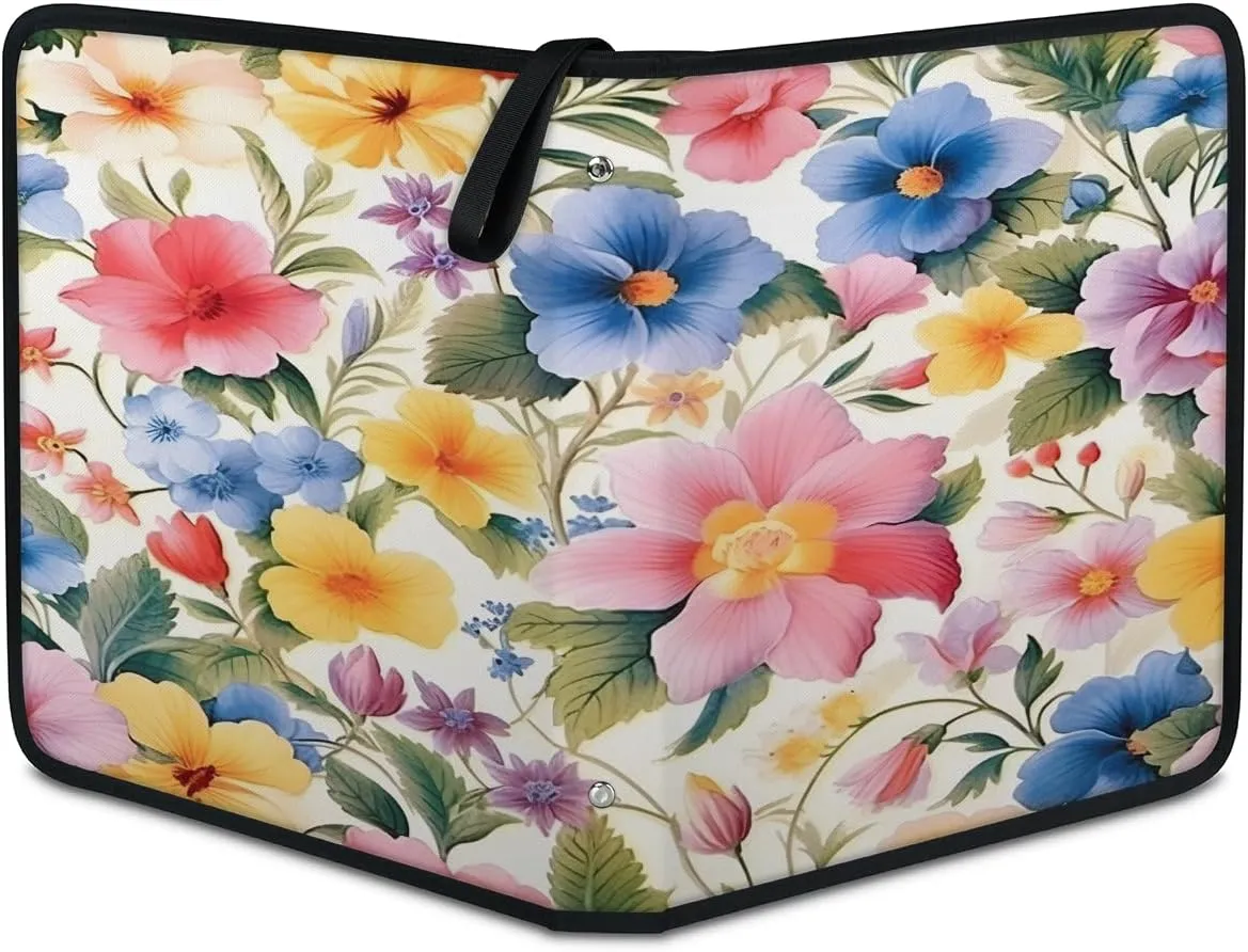 Peony 3 Ring Trading Zipper Binder Strap, Trading Card Binder 9 Pocket, 900 Pockets Card Holder with 50 Removable Sleeves for Game Cards