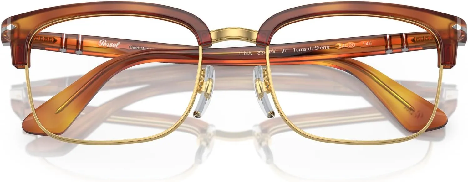 Persol Men's Po3340v Lina Rectangular Prescription Eyewear Frames