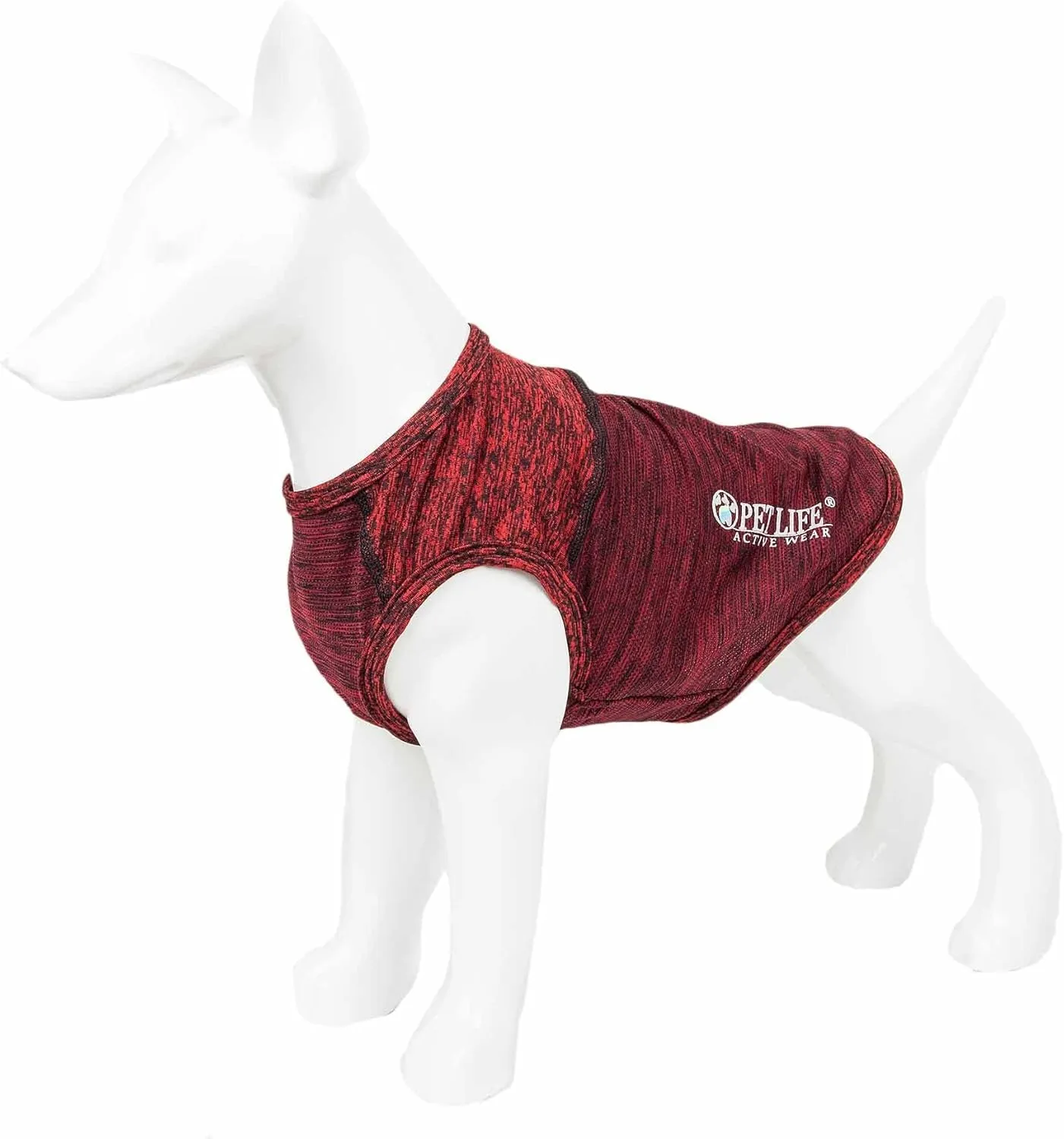 Pet Life ® Active 'Aero-Pawlse' Heathered Fitness and Yoga Dog T-Shirt Tank Top - Performance Pet T-Shirt with 4-Way-Stretch and Quick-Dry Technology - Summer Dog Clothes with Added Reflective Safety