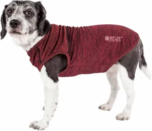 Pet Life ® Active 'Aero-Pawlse' Heathered Fitness and Yoga Dog T-Shirt Tank Top - Performance Pet T-Shirt with 4-Way-Stretch and Quick-Dry Technology - Summer Dog Clothes with Added Reflective Safety