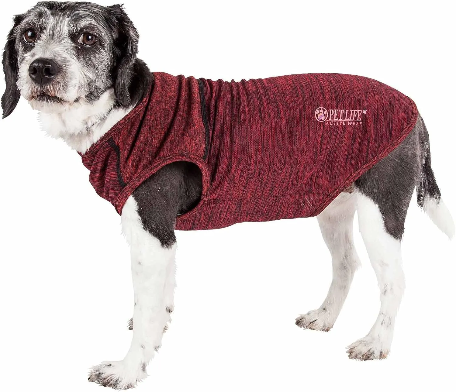 Pet Life ® Active 'Aero-Pawlse' Heathered Fitness and Yoga Dog T-Shirt Tank Top - Performance Pet T-Shirt with 4-Way-Stretch and Quick-Dry Technology - Summer Dog Clothes with Added Reflective Safety