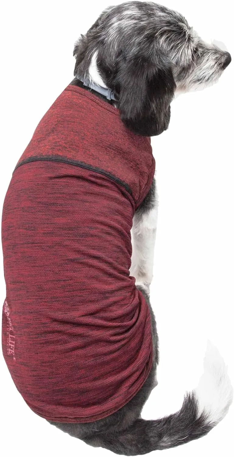 Pet Life ® Active 'Aero-Pawlse' Heathered Fitness and Yoga Dog T-Shirt Tank Top - Performance Pet T-Shirt with 4-Way-Stretch and Quick-Dry Technology - Summer Dog Clothes with Added Reflective Safety