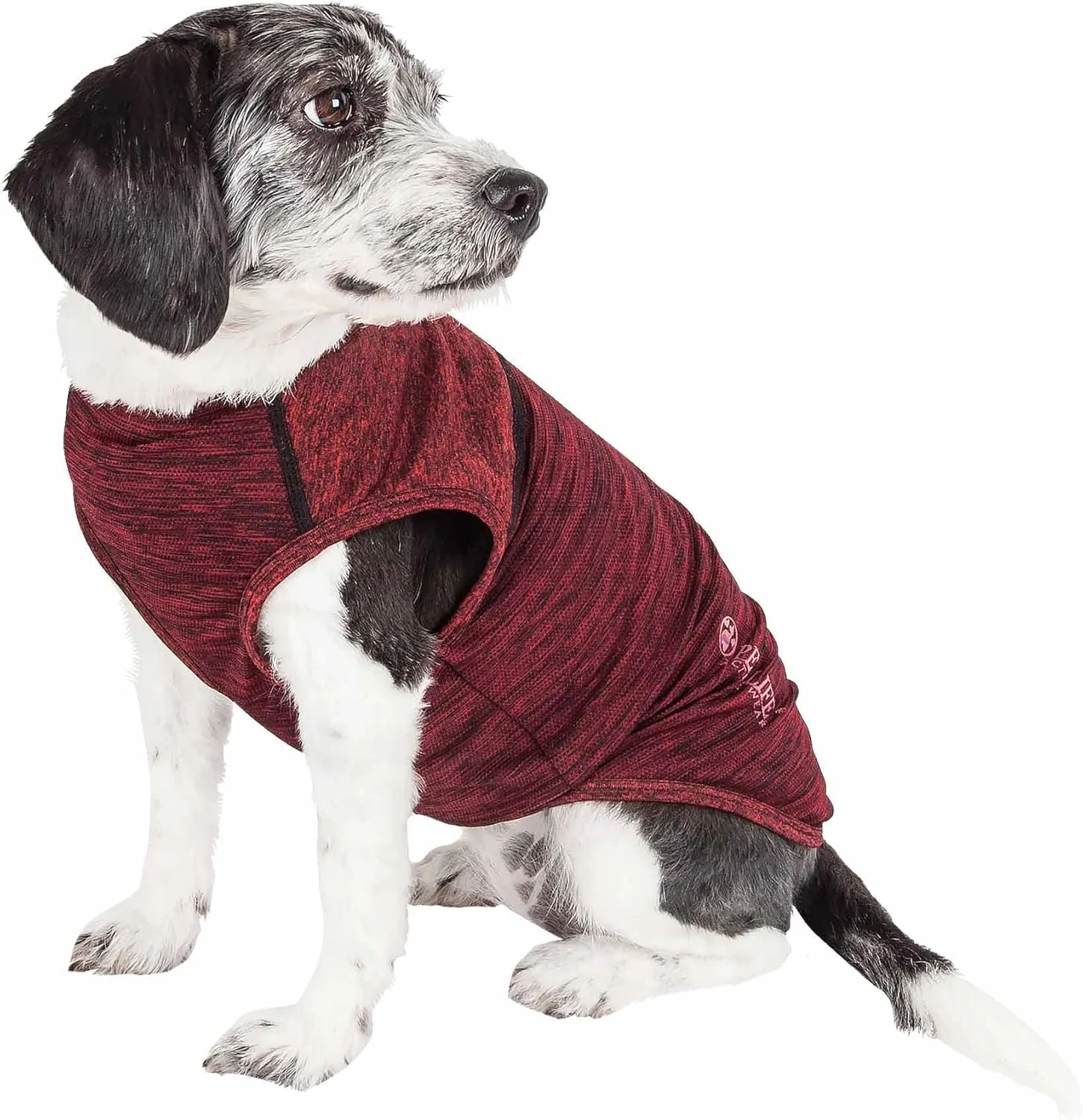 Pet Life ® Active 'Aero-Pawlse' Heathered Fitness and Yoga Dog T-Shirt Tank Top - Performance Pet T-Shirt with 4-Way-Stretch and Quick-Dry Technology - Summer Dog Clothes with Added Reflective Safety