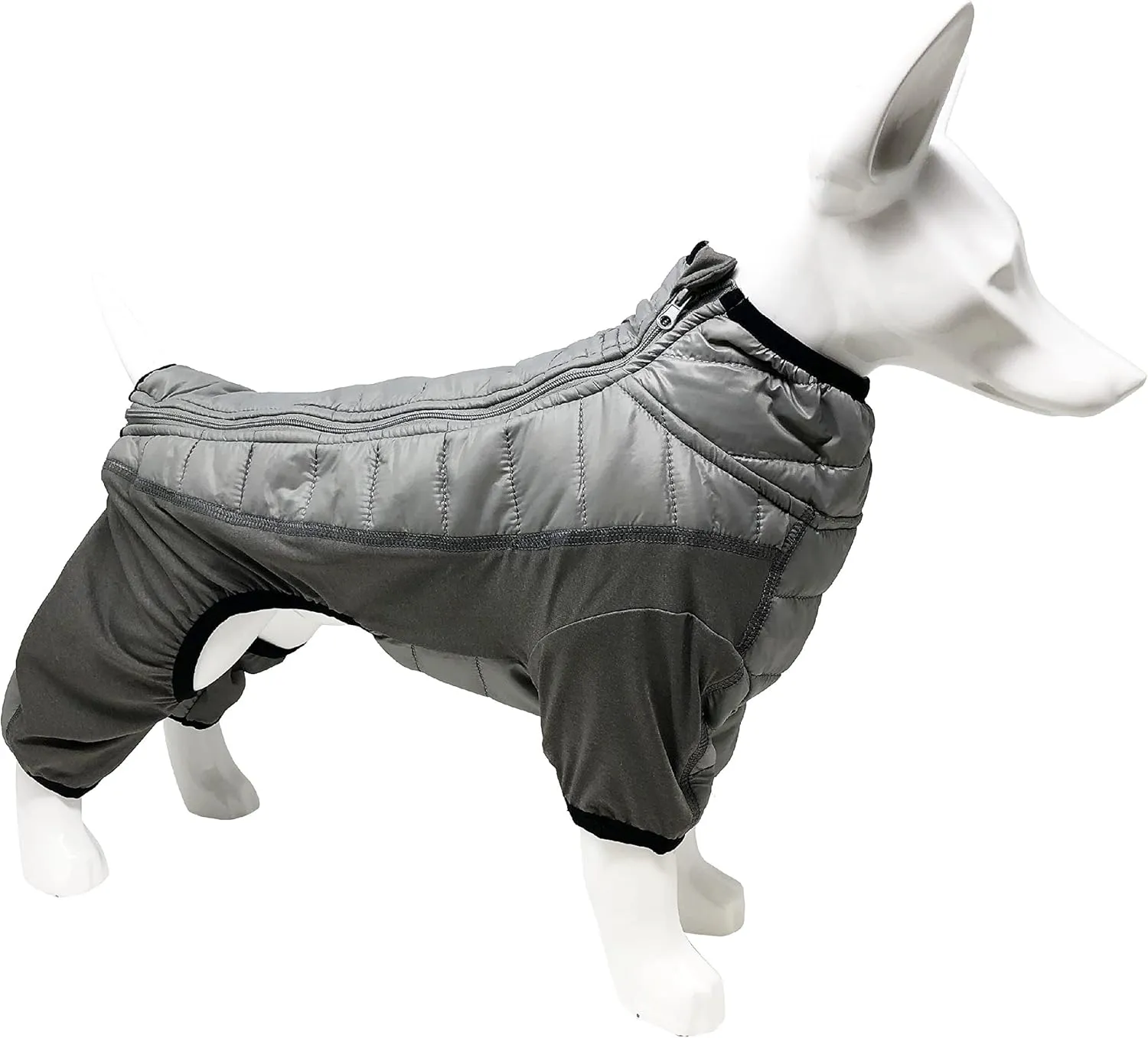Pet Life Aura-Vent Lightweight 4-Season Stretch and Quick-Dry Full Body Dog Jacket, MD, Grey