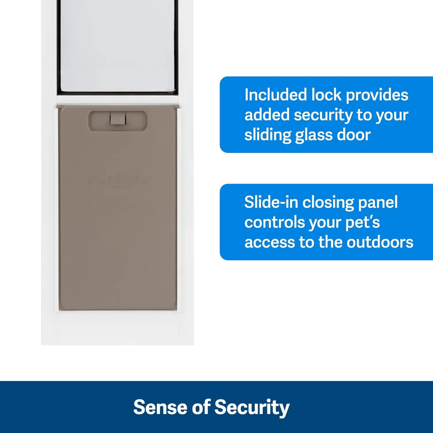 PetSafe Doggy Door for Sliding Glass Doors, Adjustable Height 75 7/8" to 81", No-Cut DIY Install, Aluminum Panel, Ideal for Renters, for Large Dogs Up to 130 lb, (White, Large-Tall)