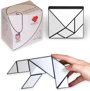Pickagram Tangrams for Kids Ages 8-12 & Adults 3D Magnetic Tangram Fidget Puzzle: STEM Certified Magnetic Pattern Blocks (Panda)