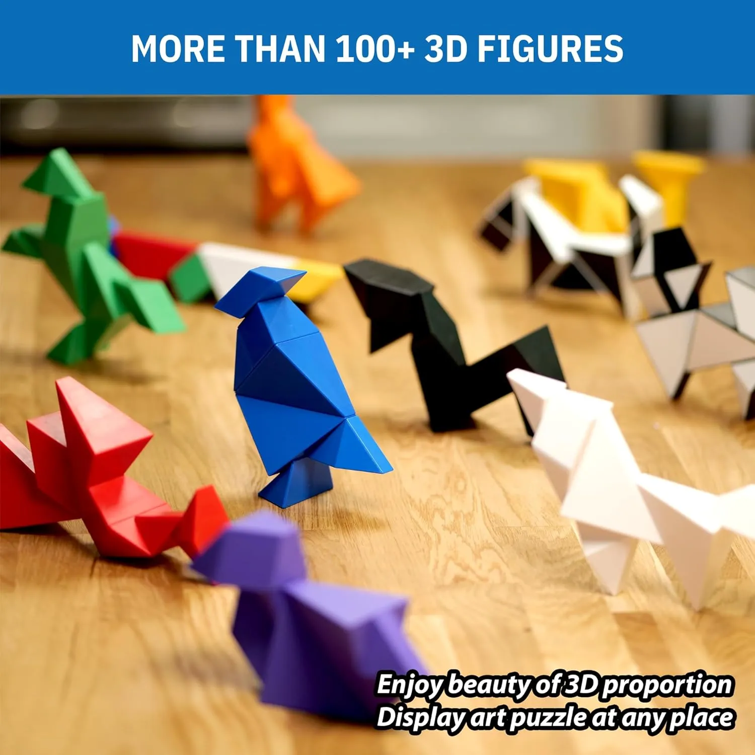 Pickagram Tangrams for Kids Ages 8-12 & Adults 3D Magnetic Tangram Fidget Puzzle: STEM Certified Magnetic Pattern Blocks (Panda)