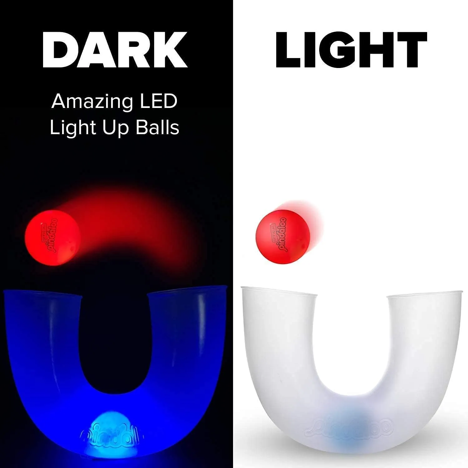 pindaloo Original Led Light Neon Skill Game with 2 Balls- Gifts for Kids and Adults Indoor & Outdoor Games, Girls, & Teens - Gift Ideas, Fun Stuff, Develops Motor & Juggling Skills (Neon)