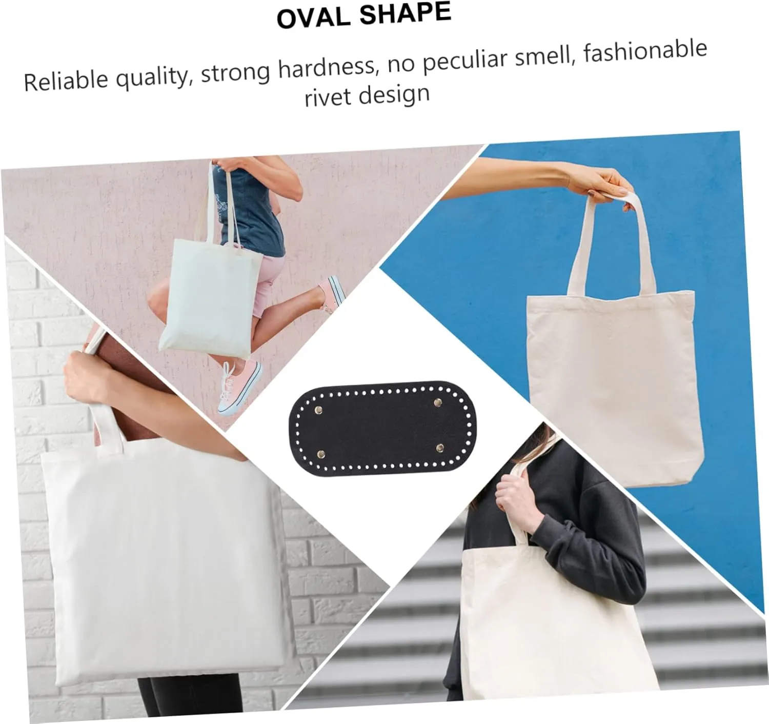 PLAFOPE Base Suort for Handbag Pu Bag Bottom Bottom Shaper Pad DIY Bag Material Black 22x10cm Protect Decorate