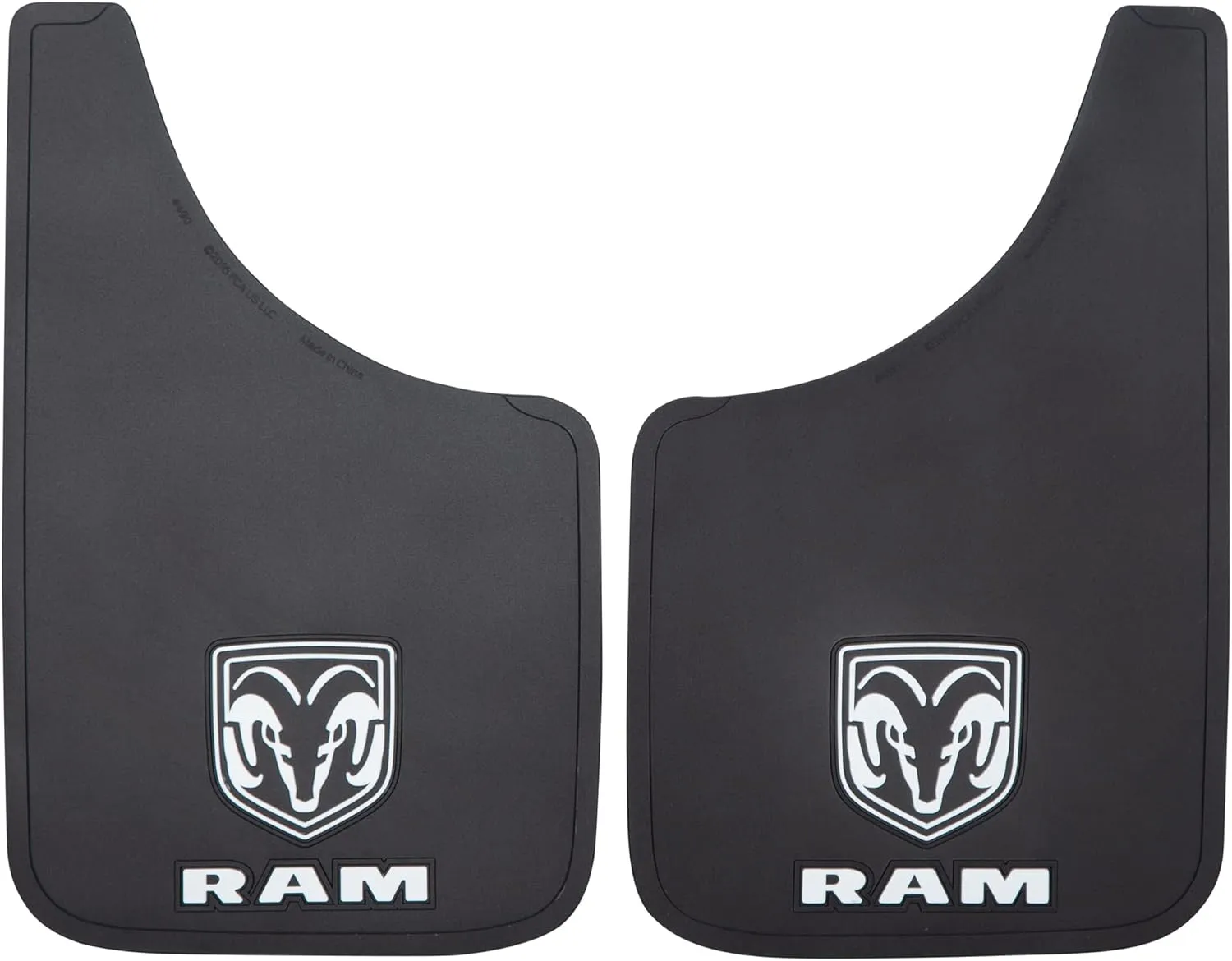 Plasticolor 000490R01 RAM White Logo Easy Fit 9"x15" Mud Guard - Left and Right Set