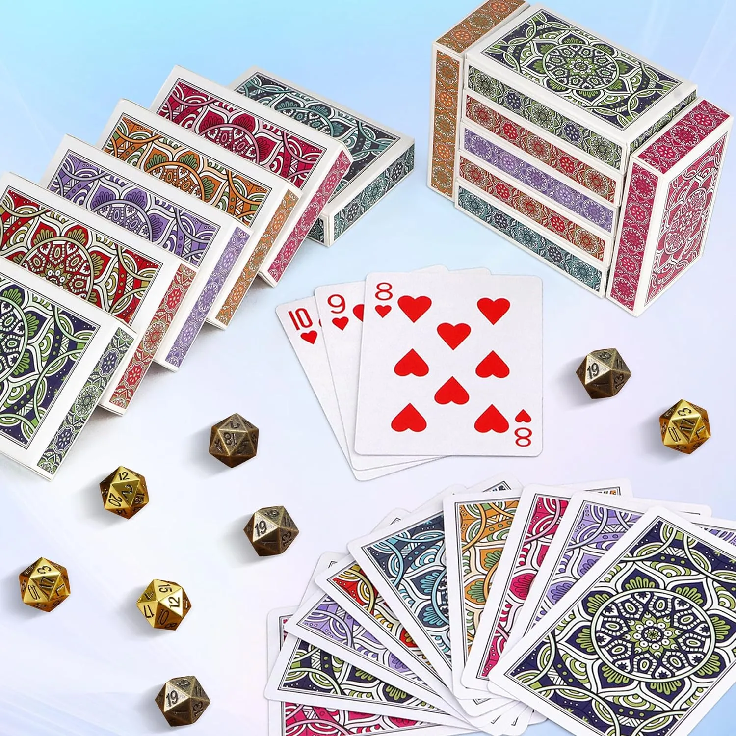 Playing Cards 12 Pack,Decks of Cards,Poker Cards Set Standard Playing Cards Bulk with 6 Bright Colors,Card Games for Adults Seniors,Suitable for Family Game Night,Camping,Travel,Party Games