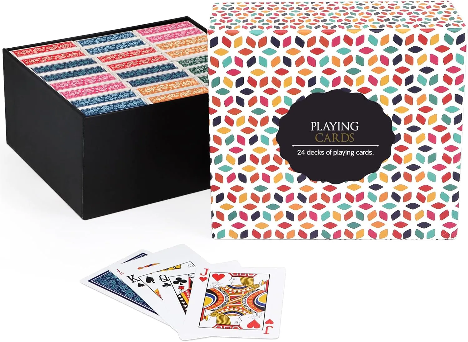 Playing Cards Bulk,24 Decks of Cards,24 Pack Poker Cards Set,Standard Playing Cards with a Colorful Gift Box,Suitable Various Fun Card Games for Adults and Seniors, Holiday Presents