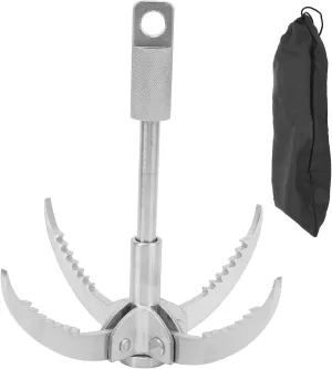 plplaaoo Grappling Hook with 4 Folding Claw Premium Stainless Steel Multifunctional Outdoor Survival Tool for Rock Climbing Camping Hiking