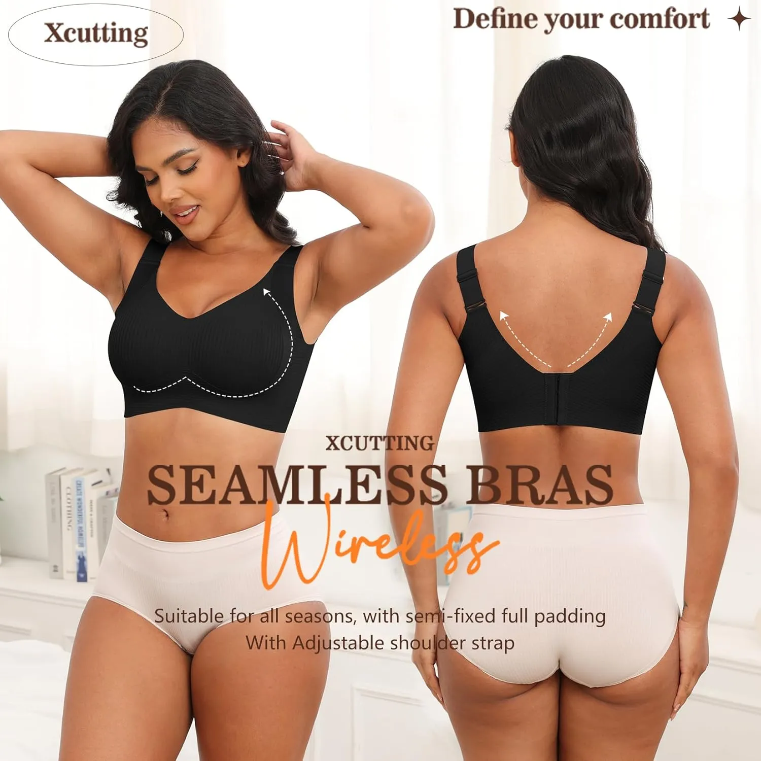 Plus Size Bras for Women No Underwire Full Coverage Everyday Bras Comfortable Wireless Padded Bras