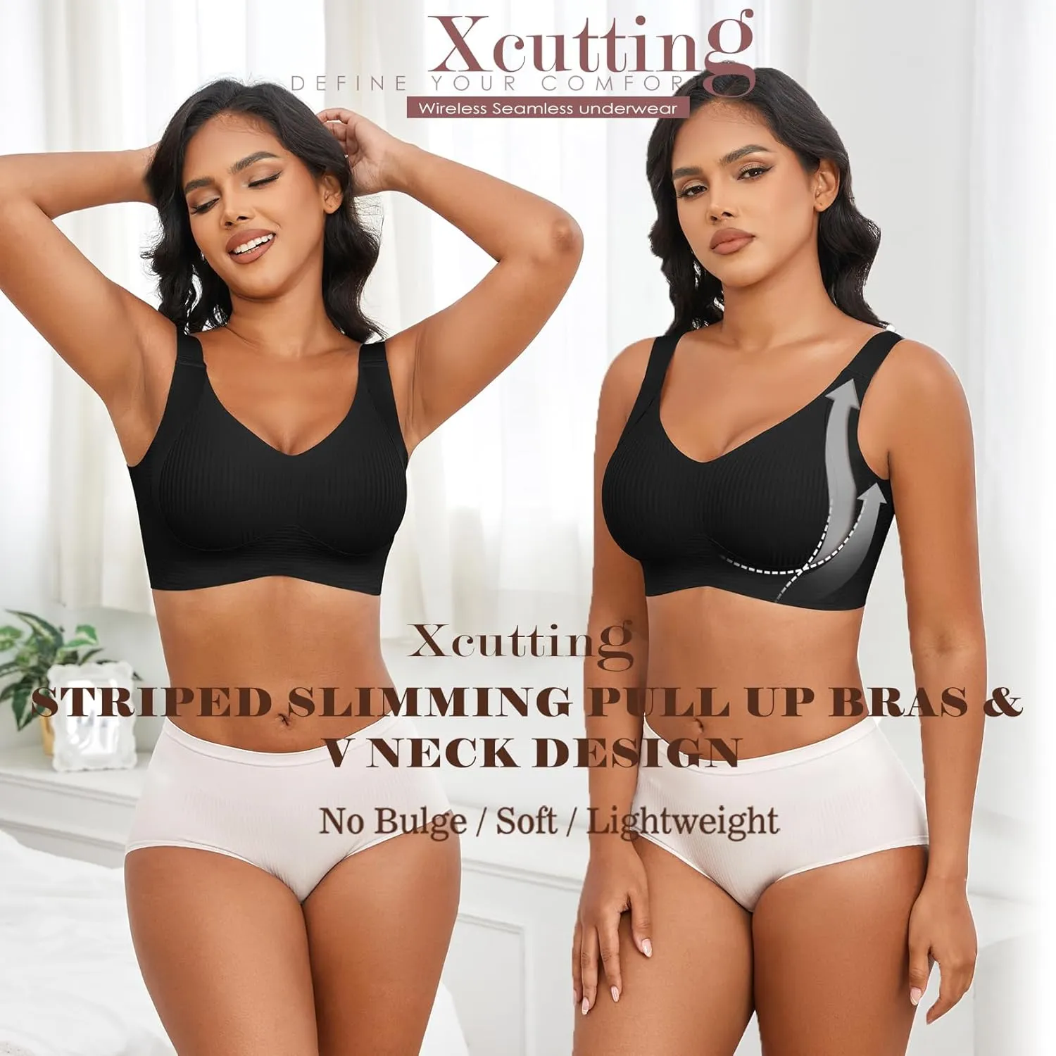 Plus Size Bras for Women No Underwire Full Coverage Everyday Bras Comfortable Wireless Padded Bras
