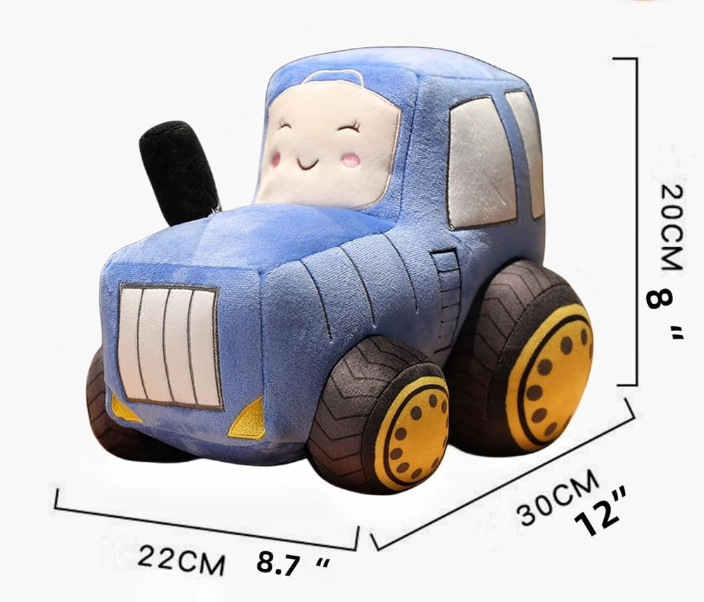 Plush Truck Pillow Toy - Soft, Cute Simulation Car Doll Gifts for Boys, Kids (12Inch/Blue)