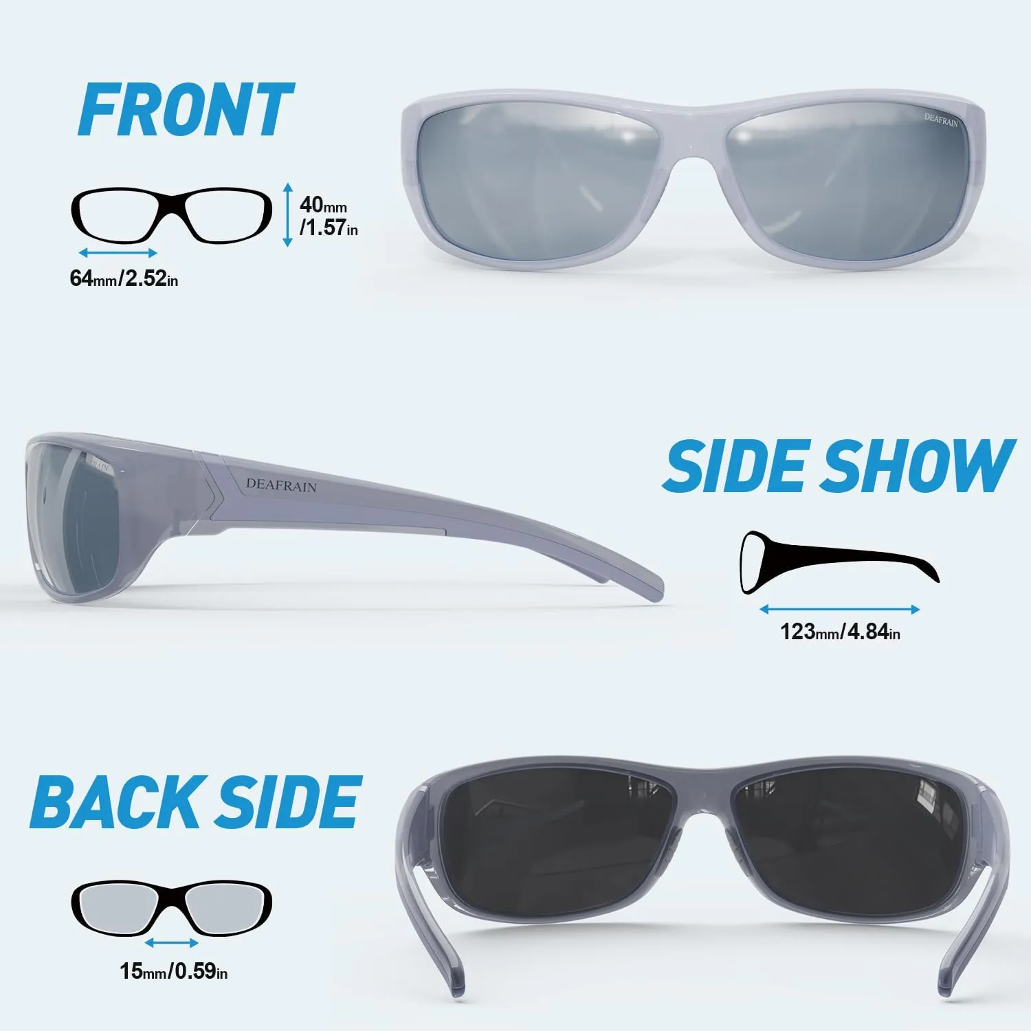 Polarized Sports Sunglasses for Men Women Driving Fishing Cycling Running UV Protection