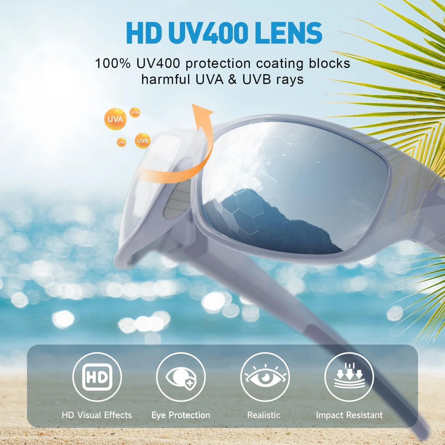 Polarized Sports Sunglasses for Men Women Driving Fishing Cycling Running UV Protection