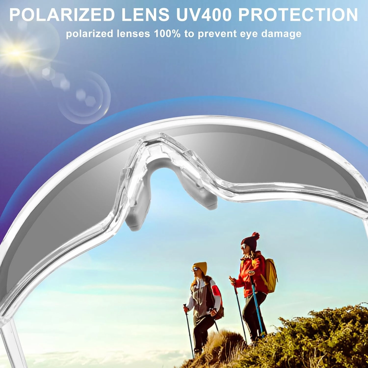 Polarized Sports Sunglasses for Men Women, Cycling Glasses UV Protection Mountain Biking Glasses for Fishing Running