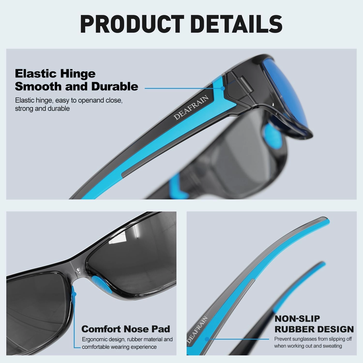 Polarized Sports Sunglasses for Men Women Driving Fishing Cycling Running UV Protection
