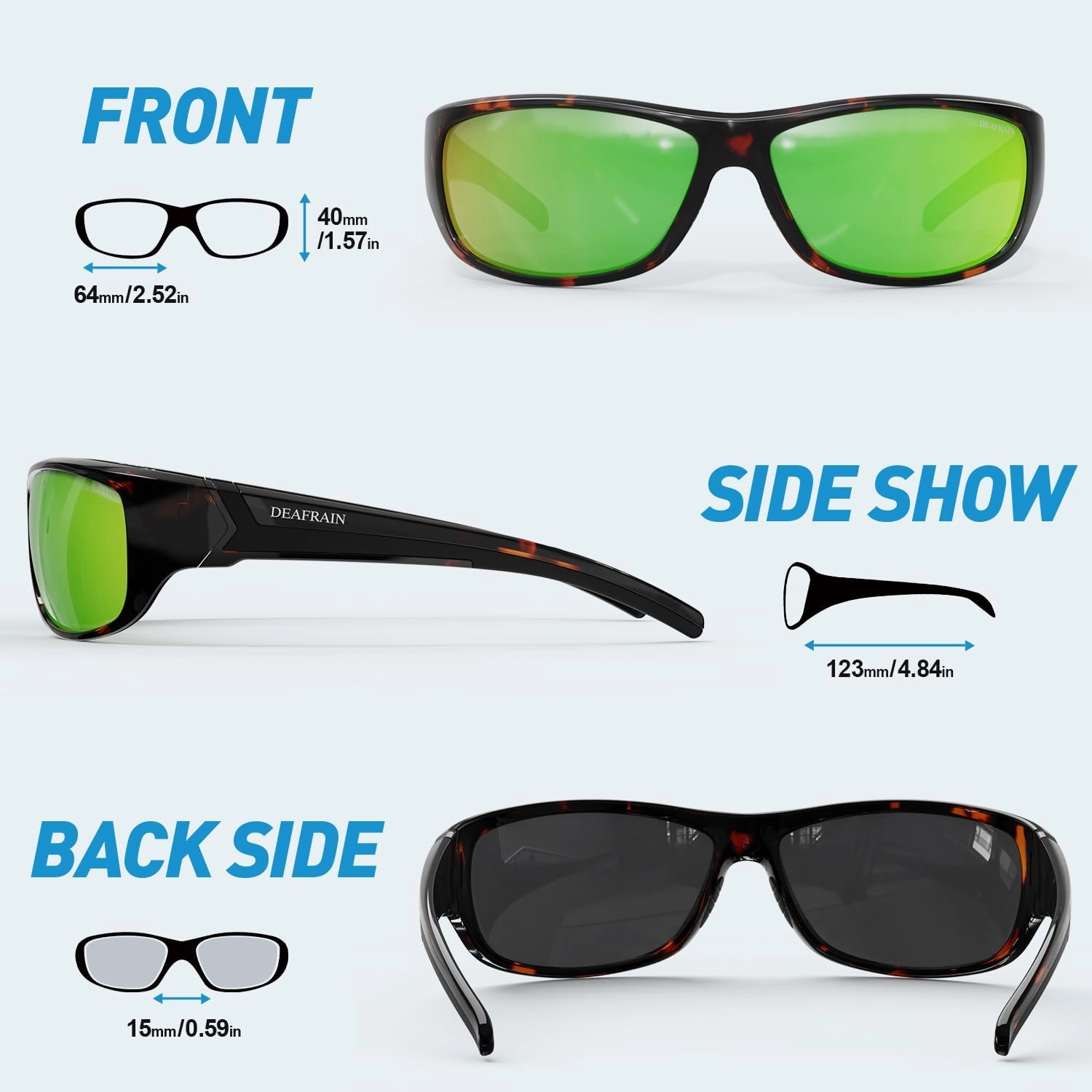 Polarized Sports Sunglasses for Men Women Driving Fishing Cycling Running UV Protection