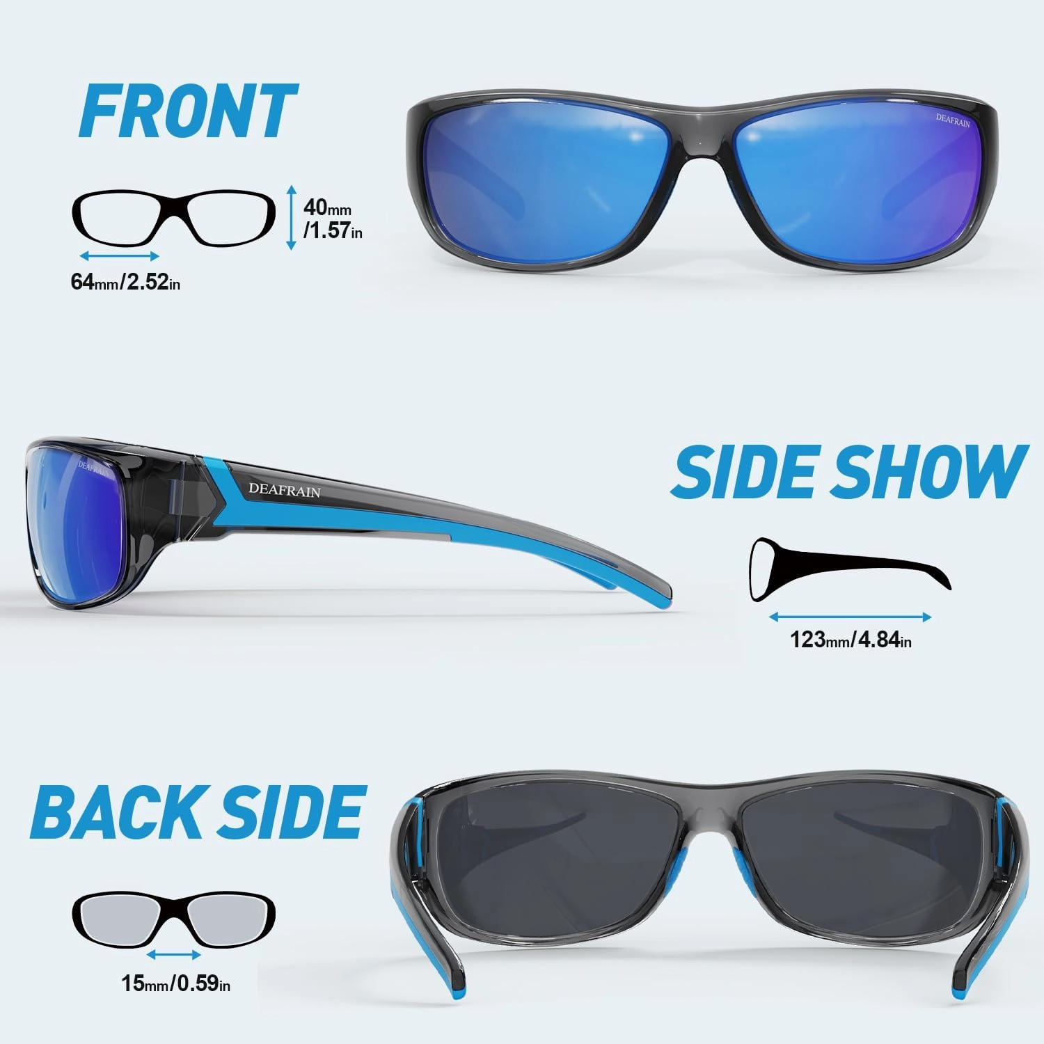 Polarized Sports Sunglasses for Men Women Driving Fishing Cycling Running UV Protection