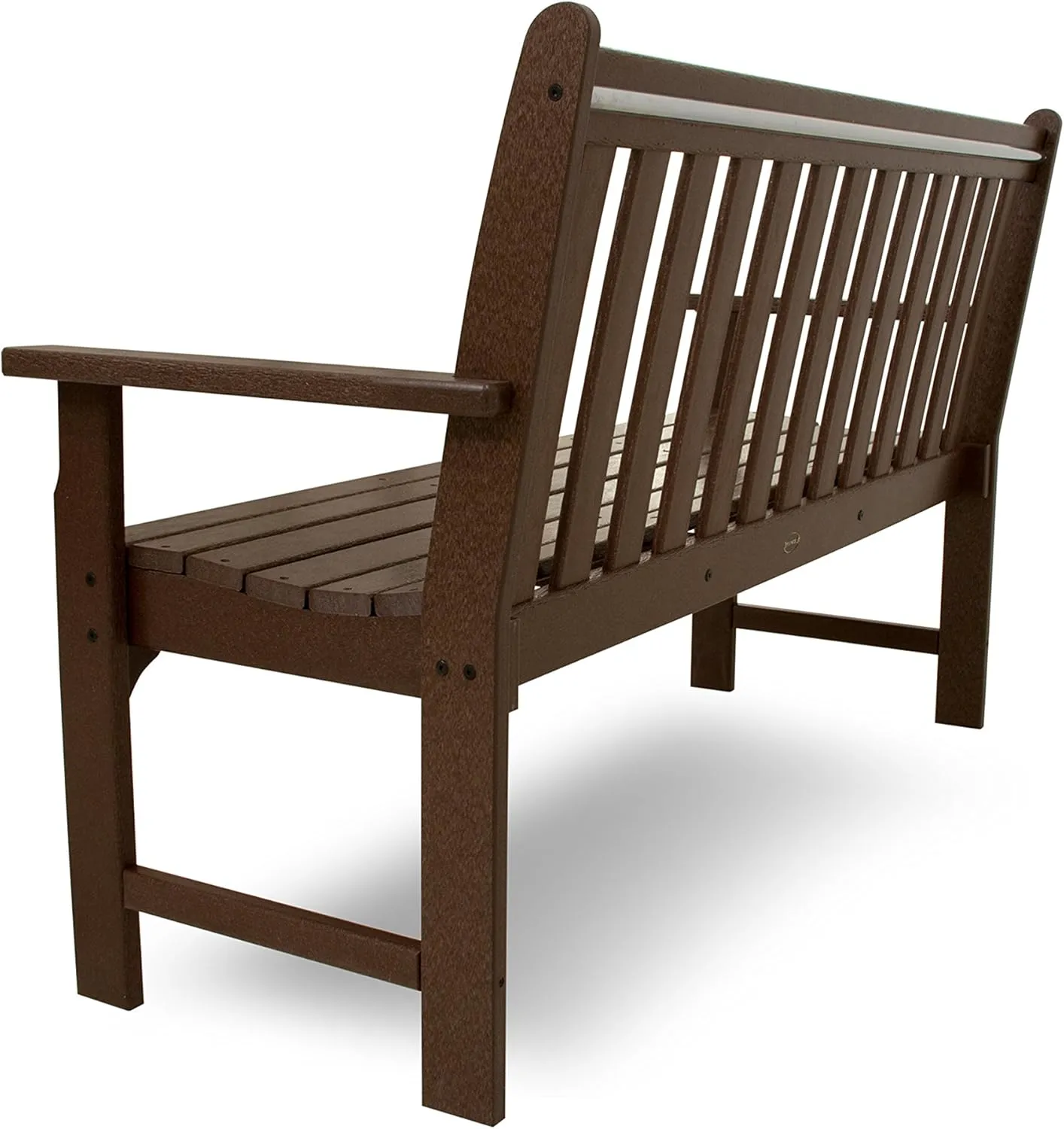 Polywood 60" Mahogany Vineyard Bench and 18" Mahogany Long Island Side Table Bundle