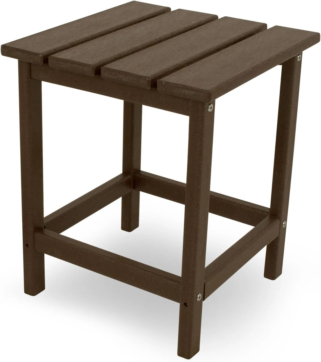 Polywood 60" Mahogany Vineyard Bench and 18" Mahogany Long Island Side Table Bundle