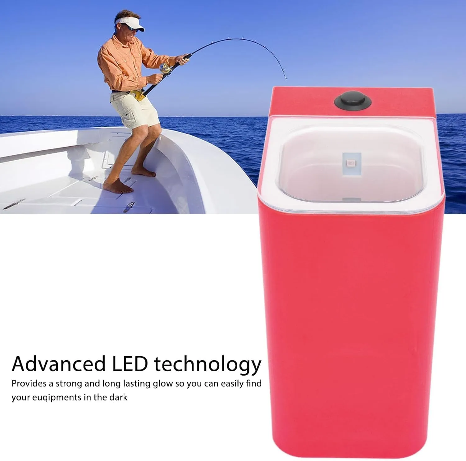 Portable LED Fishing Bait Light, Waterproof ABS Lamp for Night Fishing Tackle Tools, Compact Flashlight with Long-Lasting Glow, for Nighttime Navigation and Illumination