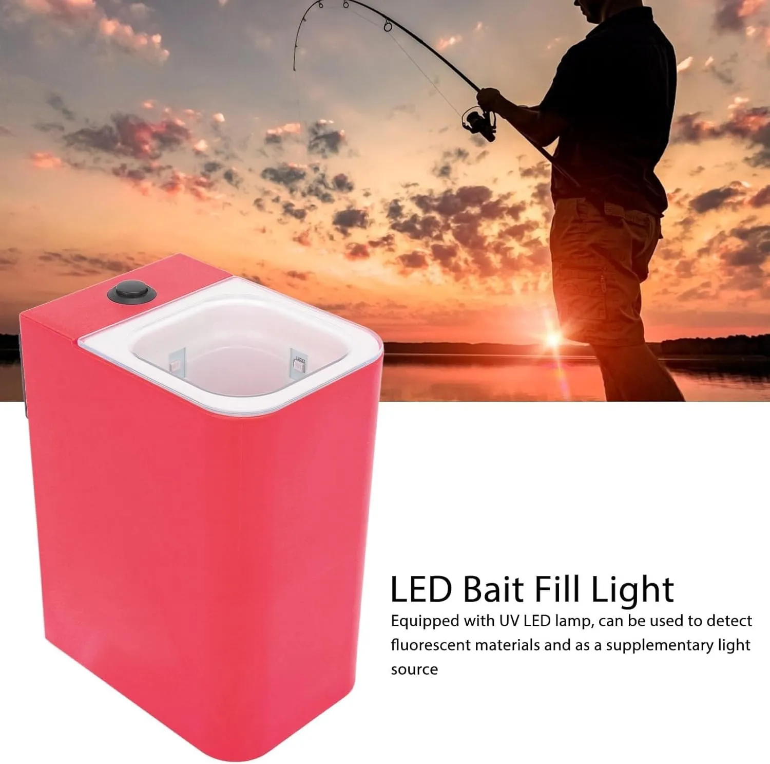 Portable LED Fishing Bait Light, Waterproof ABS Lamp for Night Fishing Tackle Tools, Compact Flashlight with Long-Lasting Glow, for Nighttime Navigation and Illumination