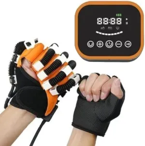 Portable Rehabilitation Health Machine for Fingers, Multifunction Robot Gloves Stroke Hemip, Hand Function Robotic Gloves, Recovery Finger Device(A,Left Hand M)