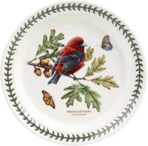 Portmeirion Botanic Garden Birds Dinner Plate | 8.5 Inch Plate with Baltimore Scarlet Tanager Motif | Made of Fine Earthenware | Dishwasher and Microwave Safe | Made in England