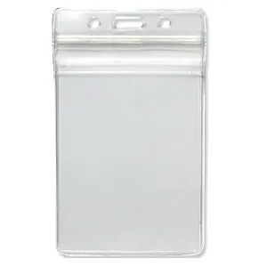Portrait Clear Zip Lock ID Card Holder Large 100mm x 80mm CH-IDCW51-L (50 Pack)