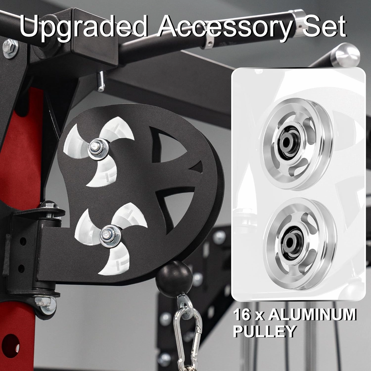 Power Rack Home Gym with Aluminum Pulley Set – 2000LB Capacity Multifunction Squat Rack with Cable Crossover, Includes 16 Professional attachments for Home Gym Strength Training, P63 Rampage
